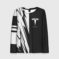 Лонгслив женский Tesla - carbon texture, цвет: 3D-принт