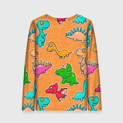 Женский лонгслив Маленькие динозавры / 3D-принт – фото 2