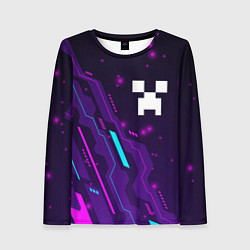 Лонгслив женский Minecraft neon gaming, цвет: 3D-принт