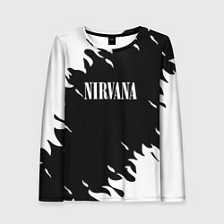 Лонгслив женский Nirvana текстура огонь, цвет: 3D-принт