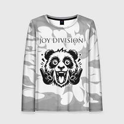 Женский лонгслив Joy Division рок панда на светлом фоне