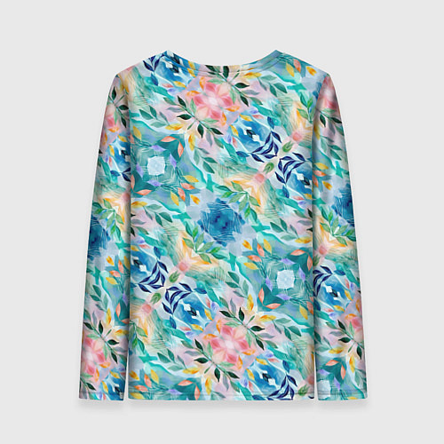 Женский лонгслив Абстрактные розовые акварельные тюльпаны / 3D-принт – фото 2