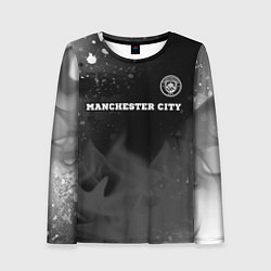 Женский лонгслив Manchester City sport на темном фоне посередине