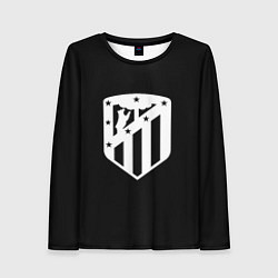 Лонгслив женский Атлетико Мадрид белое лого фк, цвет: 3D-принт