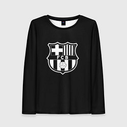 Женский лонгслив Barcelona fc club белое лого