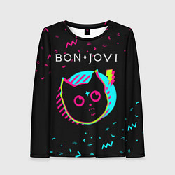 Женский лонгслив Bon Jovi - rock star cat