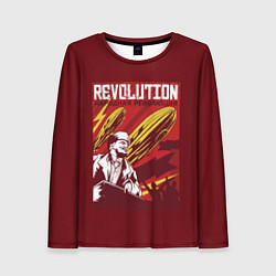 Лонгслив женский Народная революция с Лениным, цвет: 3D-принт