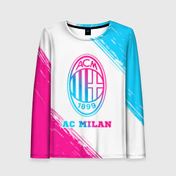 Женский лонгслив AC Milan neon gradient style