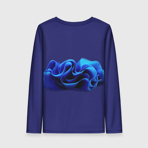 Женский лонгслив Синие воланы графика / 3D-принт – фото 2