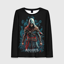 Женский лонгслив Assassins creed черный фон