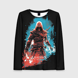 Женский лонгслив Assassins creed фон абстрактный