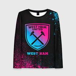 Лонгслив женский West Ham - neon gradient, цвет: 3D-принт