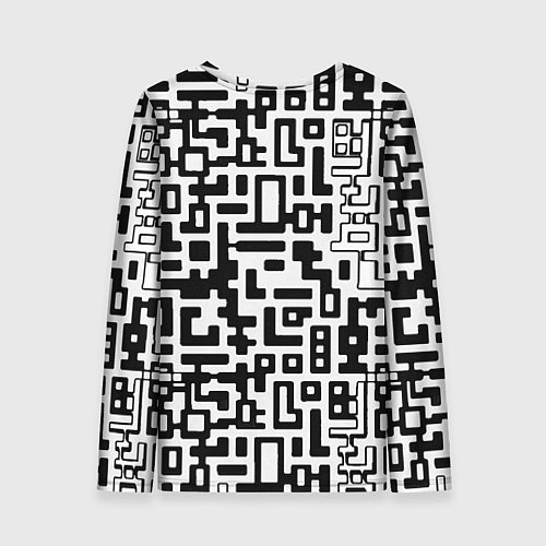 Женский лонгслив Чёрно-белая глитч инфекция / 3D-принт – фото 2