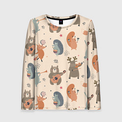 Женский лонгслив Животные с инструментами