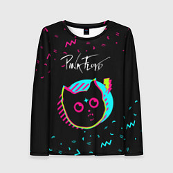 Женский лонгслив Pink Floyd - rock star cat