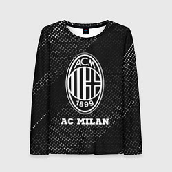Лонгслив женский AC Milan sport на темном фоне, цвет: 3D-принт