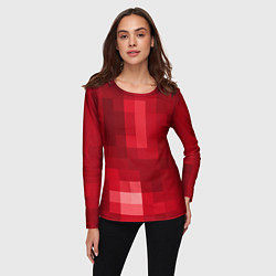 Лонгслив женский Red cubes abstraction, цвет: 3D-принт — фото 2