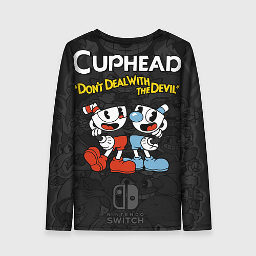 Женский лонгслив Cuphead - dont deal with the devil / 3D-принт – фото 2