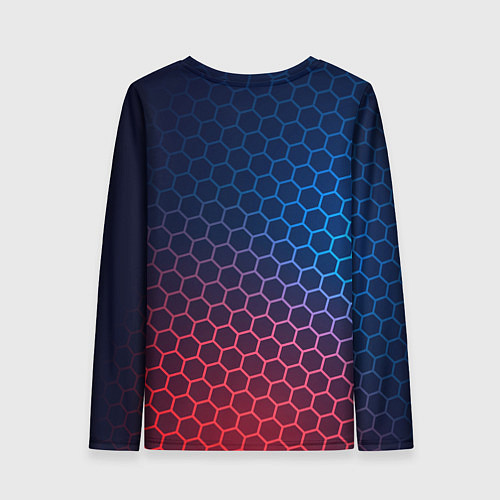 Женский лонгслив Watch Dogs неоновые соты / 3D-принт – фото 2