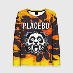 Женский лонгслив Placebo рок панда и огонь