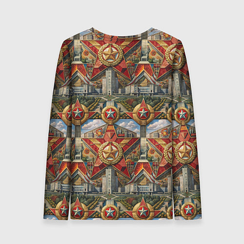 Женский лонгслив С днем Победы стиль СССР / 3D-принт – фото 2