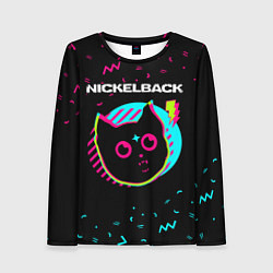 Лонгслив женский Nickelback - rock star cat, цвет: 3D-принт