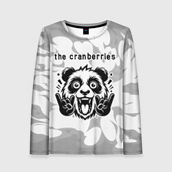Женский лонгслив The Cranberries рок панда на светлом фоне