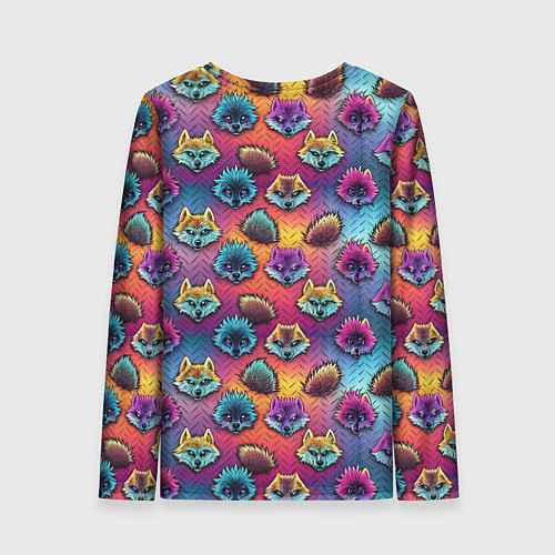 Женский лонгслив Furry color anime faces / 3D-принт – фото 2