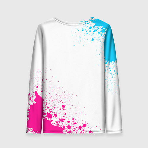 Женский лонгслив Sporting neon gradient style вертикально / 3D-принт – фото 2