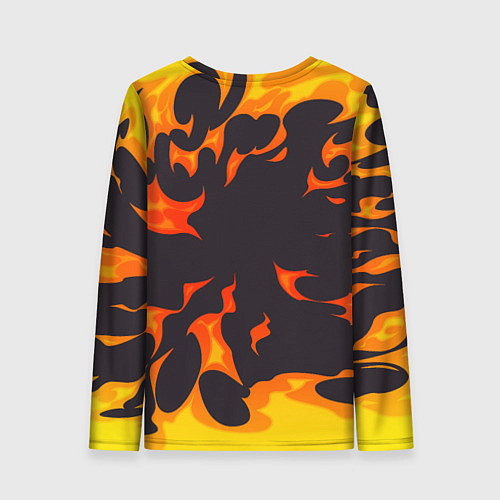 Женский лонгслив Judas Priest рок панда и огонь / 3D-принт – фото 2