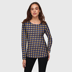 Лонгслив женский Паттерн пиво на синем, цвет: 3D-принт — фото 2