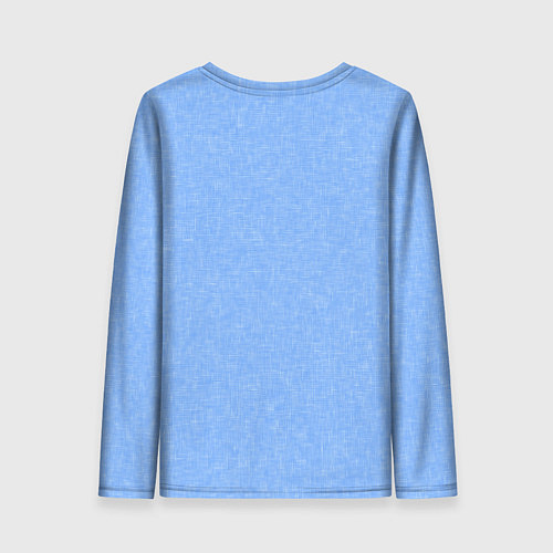 Женский лонгслив Текстурированный небесный голубой однотонный / 3D-принт – фото 2