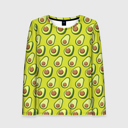 Лонгслив женский Паттерн с половинкой авокадо, цвет: 3D-принт