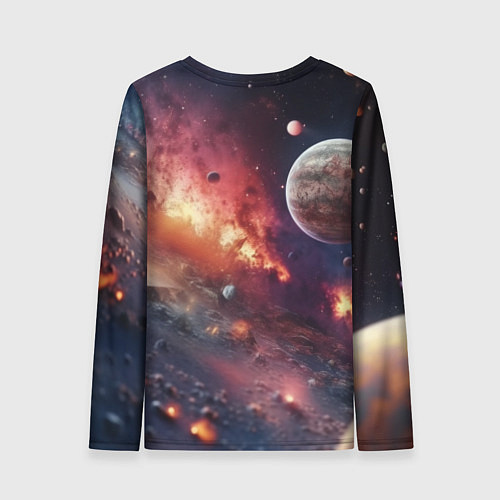 Женский лонгслив Космический мир / 3D-принт – фото 2
