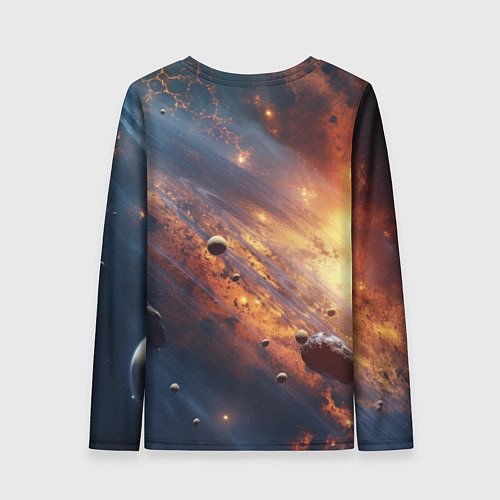 Женский лонгслив Вселенная и планеты / 3D-принт – фото 2