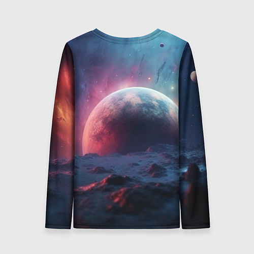 Женский лонгслив Фантастика космос и планета / 3D-принт – фото 2