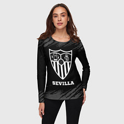 Лонгслив женский Sevilla sport на темном фоне, цвет: 3D-принт — фото 2