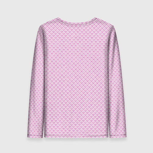Женский лонгслив Светлый розовый паттерн треугольнички / 3D-принт – фото 2