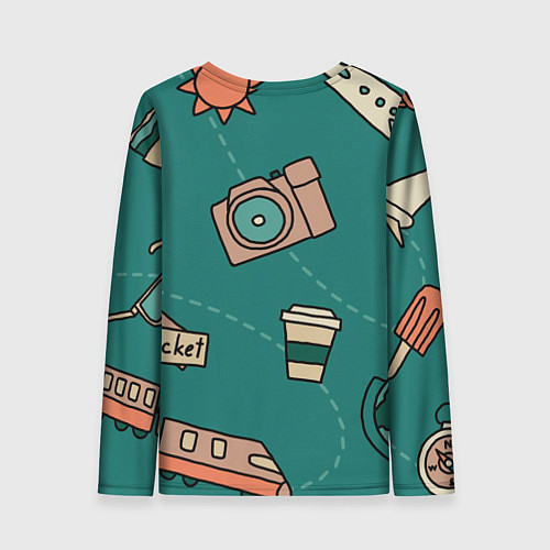 Женский лонгслив Предметы для путешествий, транспорт / 3D-принт – фото 2