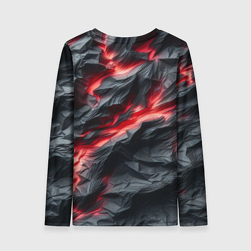Женский лонгслив Раскаленная лава на горных камнях / 3D-принт – фото 2
