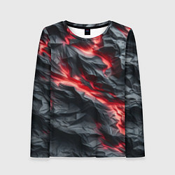 Женский лонгслив Раскаленная лава на горных камнях