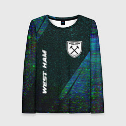 Женский лонгслив West Ham glitch blue