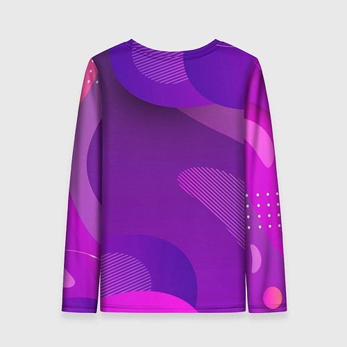 Женский лонгслив Модная сова на фиолетовом / 3D-принт – фото 2