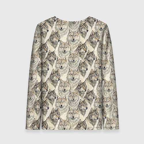 Женский лонгслив Паттерн лесного волка / 3D-принт – фото 2