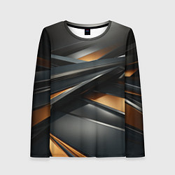 Женский лонгслив Черная абстракция геометрия