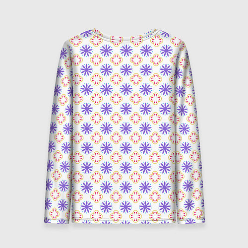 Женский лонгслив Красивый узор цветочки / 3D-принт – фото 2