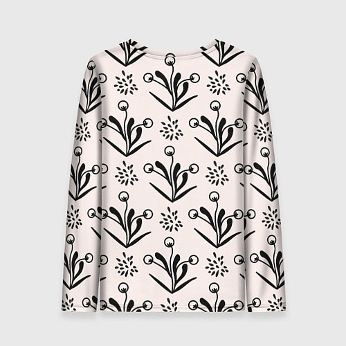 Женский лонгслив Веточка цветочная / 3D-принт – фото 2