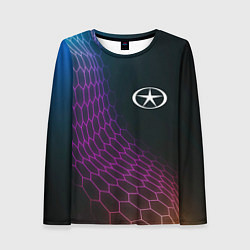 Лонгслив женский JAC neon hexagon, цвет: 3D-принт