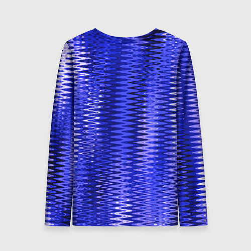 Женский лонгслив Синий ультрамарин абстрактные полосы / 3D-принт – фото 2