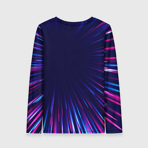 Женский лонгслив Chainsaw Man neon blast lines / 3D-принт – фото 2